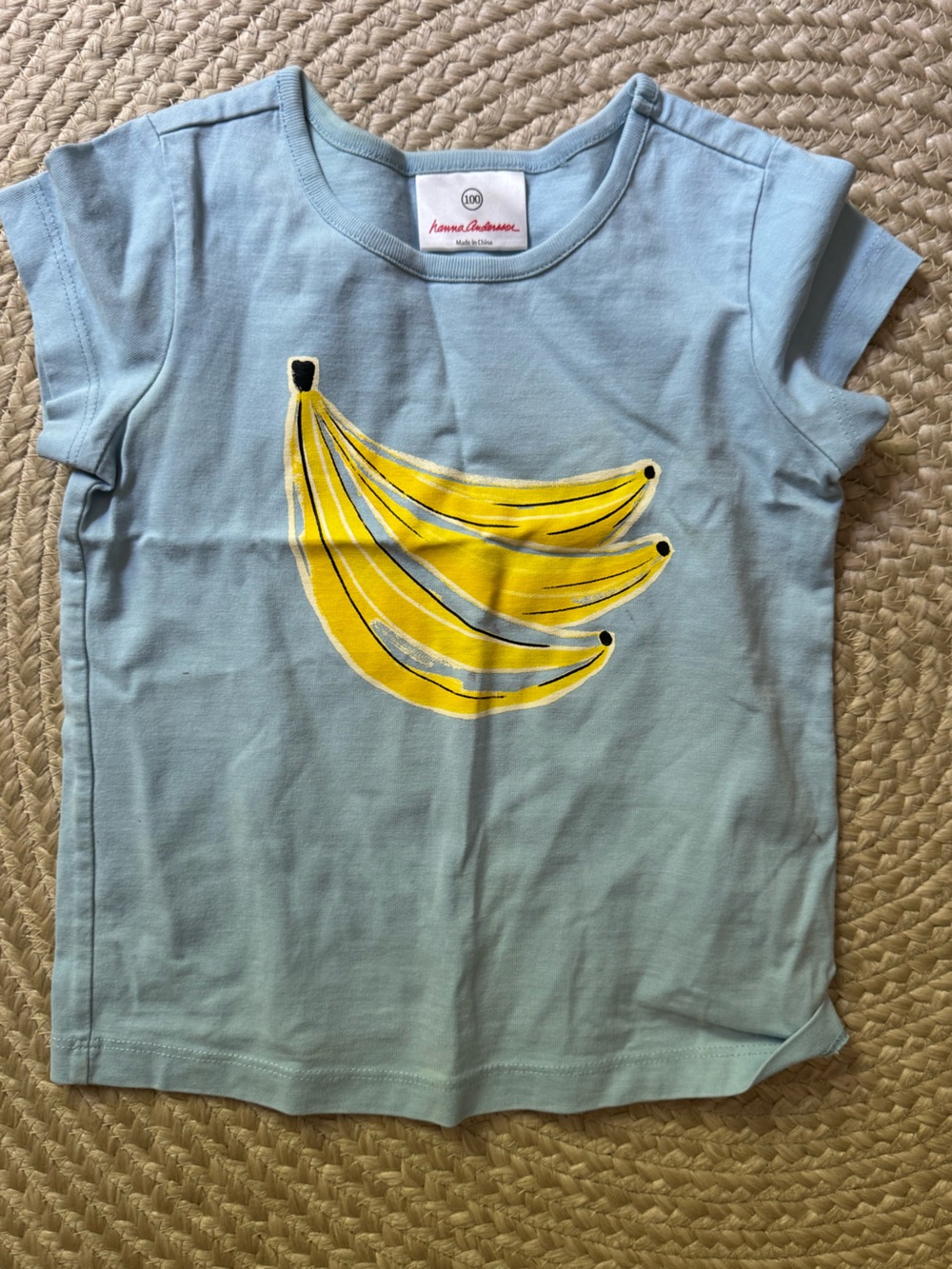 Hanna Andersson Light Blue Tee with Yellow Banana Graphic